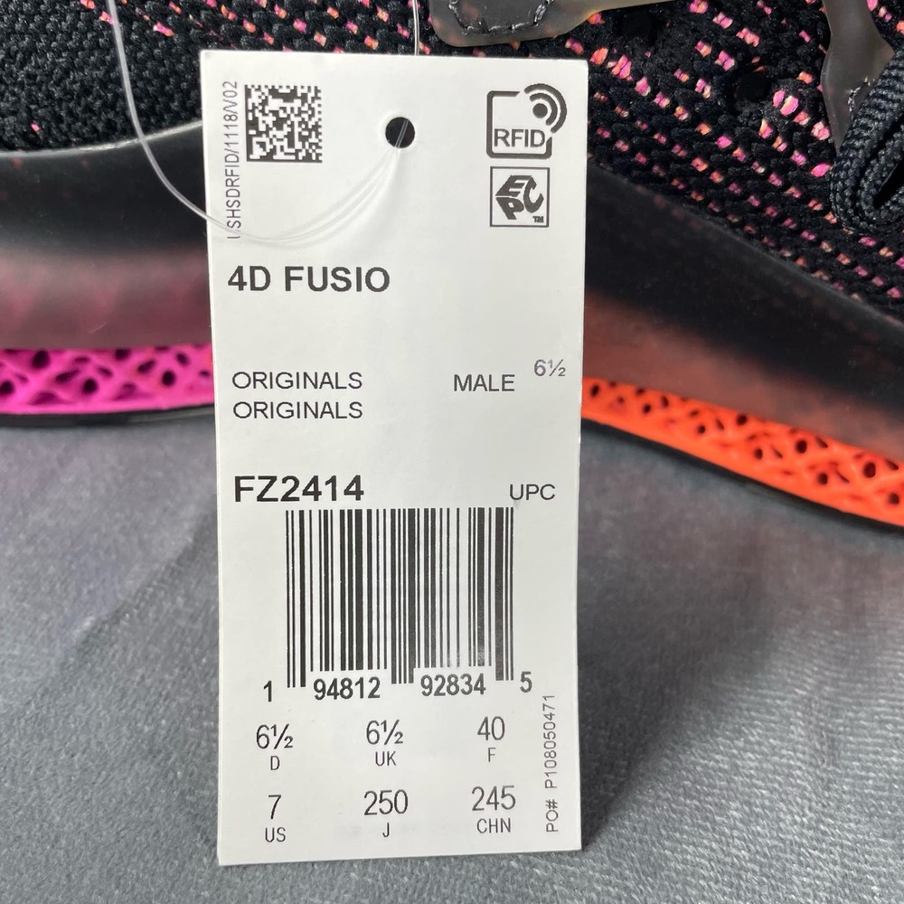 Adidas‎ 4D Fusio Primeknit Black Solar Orange Pink Running Shoes FZ2414 Men’s 7 - Picture 9 of 10